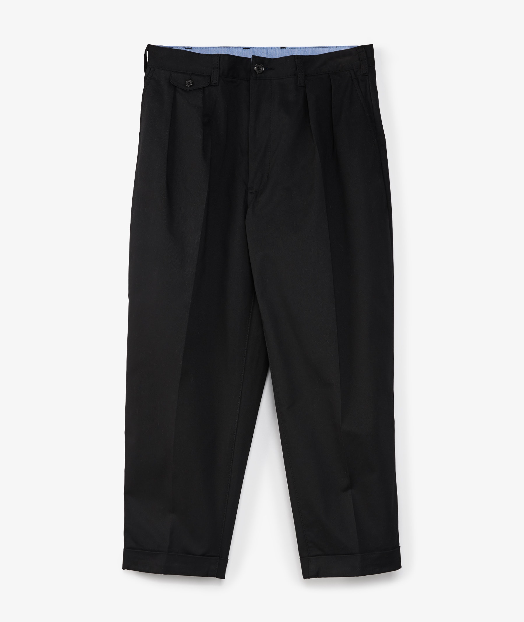 Beams Plus 2 Pleats Twill Pants in Black | SVD USA