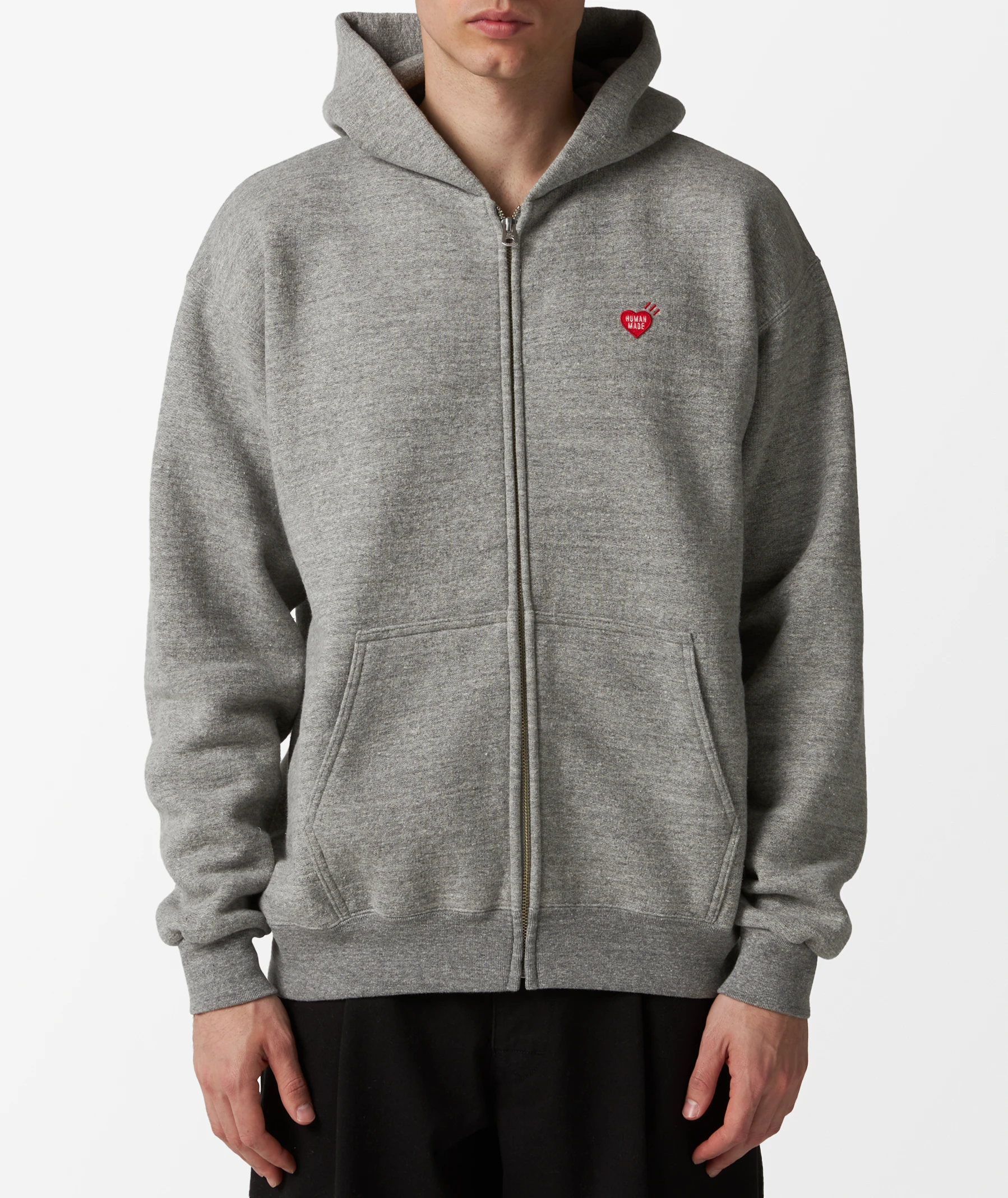HUMAN MADE Zip-Up Hoodie in Gray | SVD USA