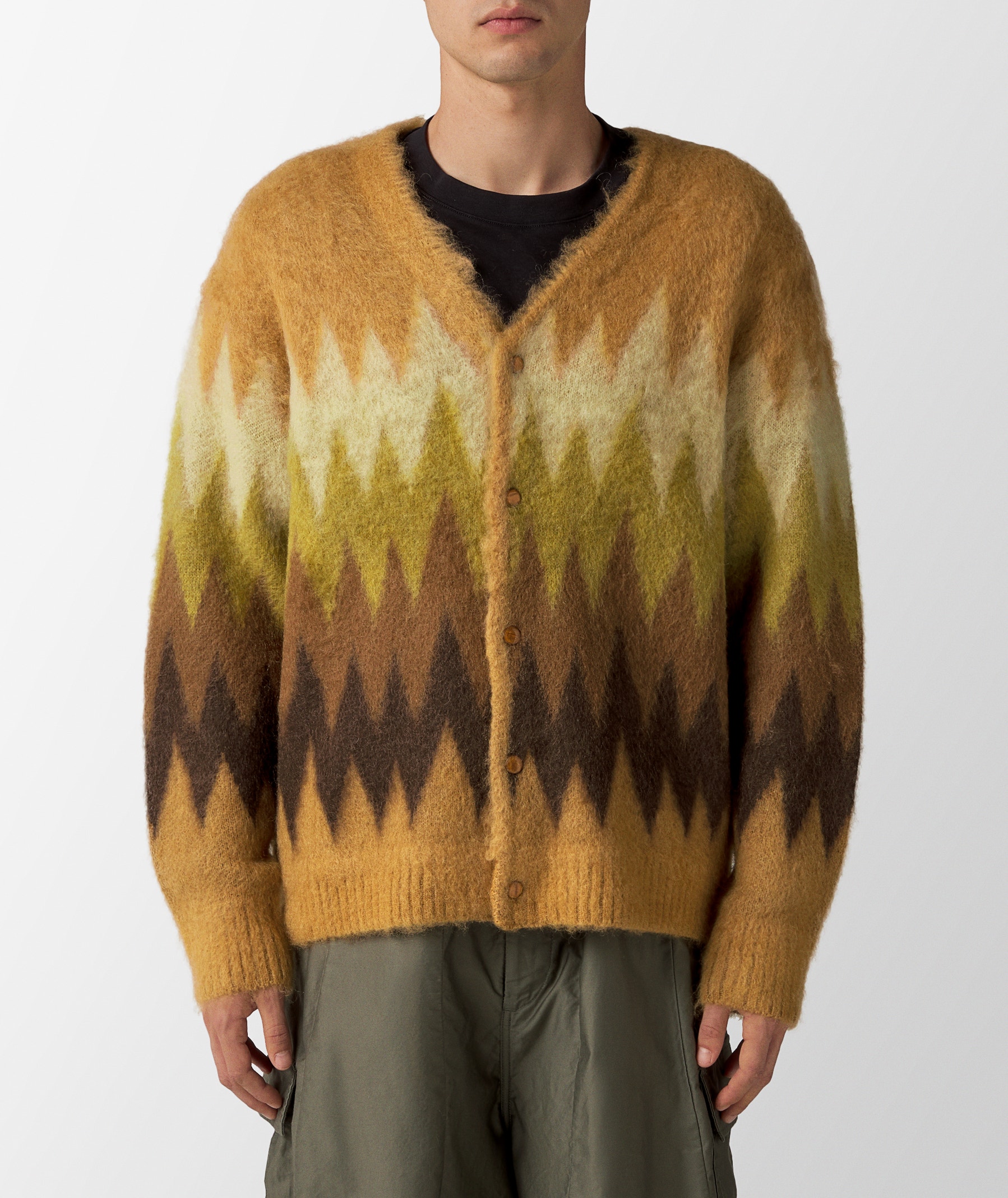 Multicolor Needles Mohair Zigag Cardigan | SVD