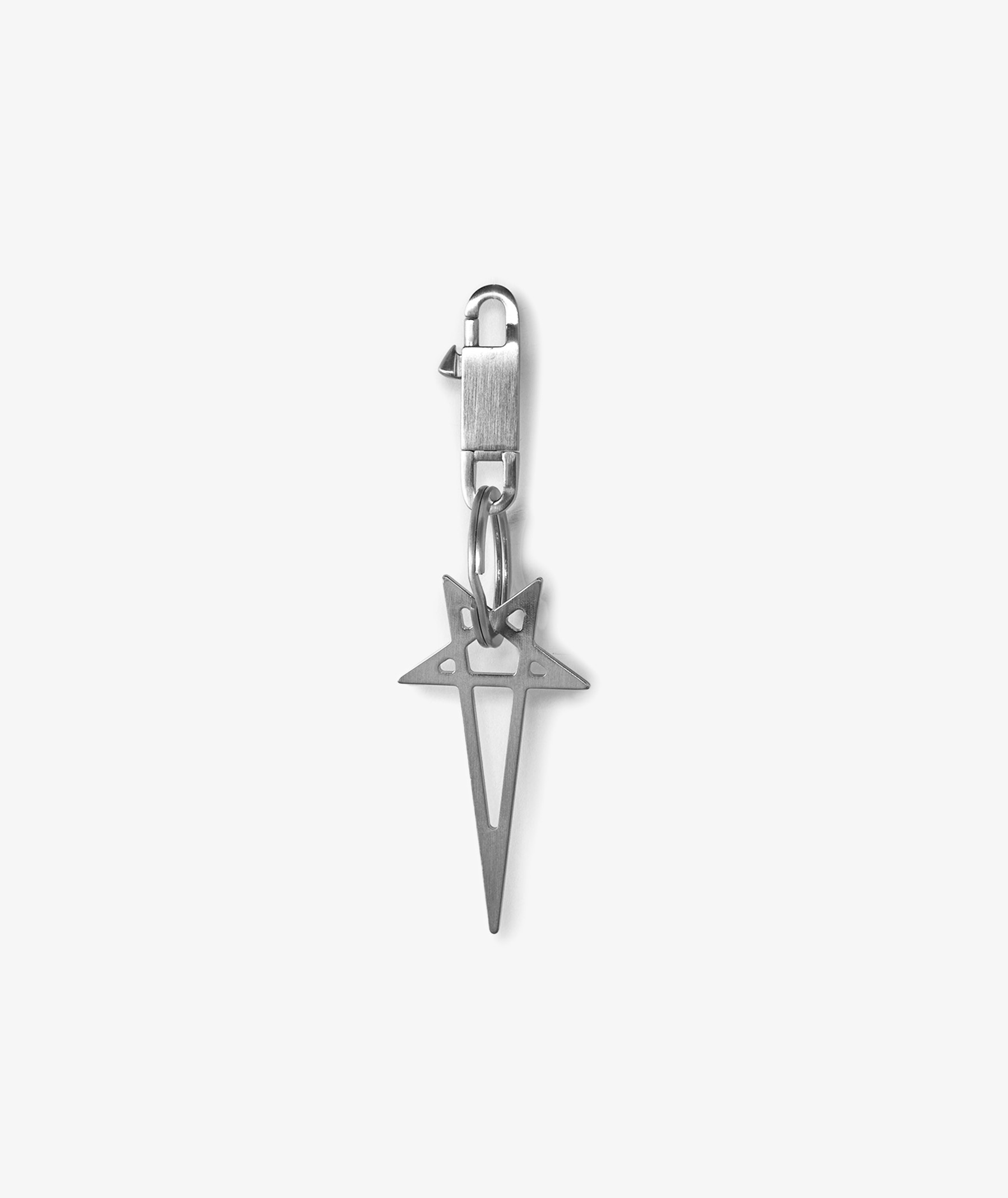 Silver Rick Owens Pentagram Metal Key Chain | SVD