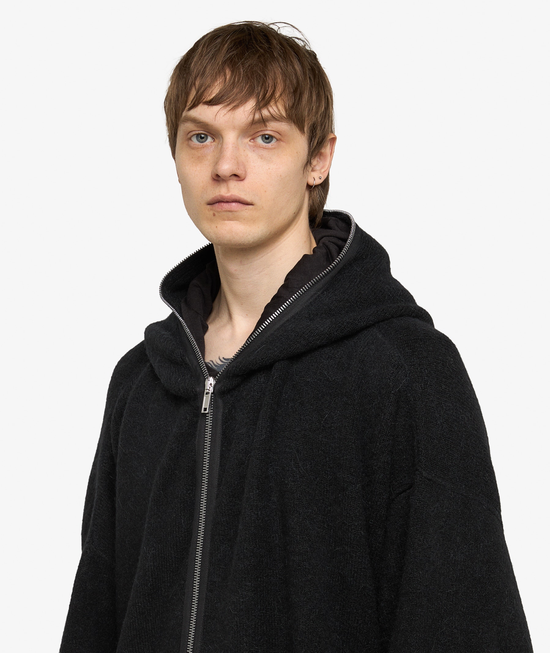 Rick Owens Gimp Zip Hoodie | Black | SVD USA
