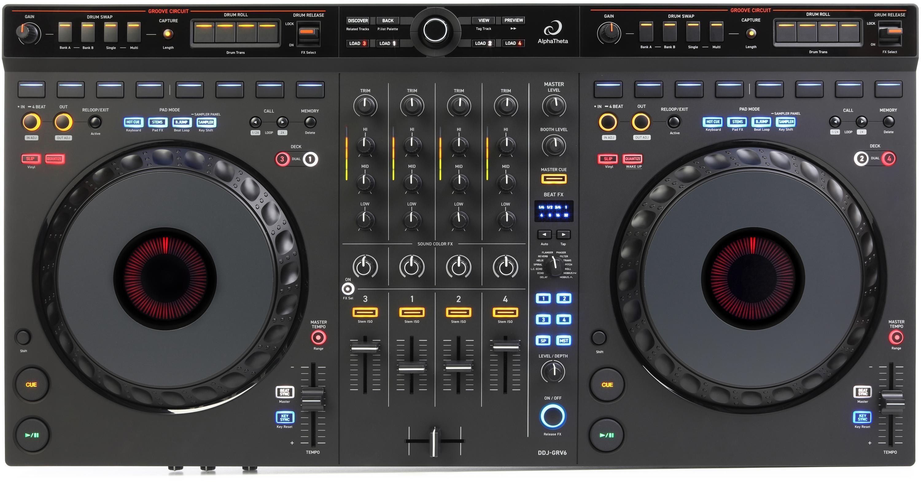 AlphaTheta DDJ-GRV6 4-channel DJ Controller with Groove Circuit