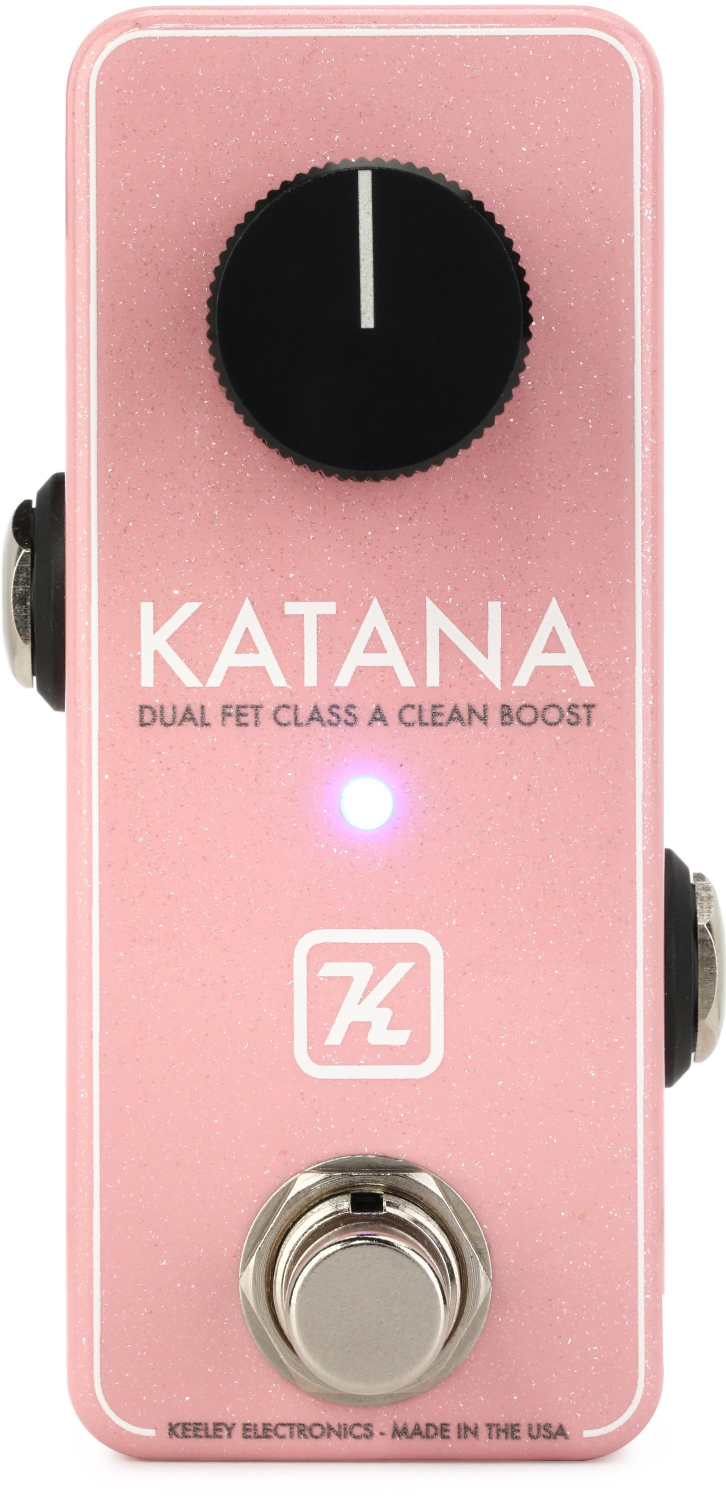 Keeley Mini Katana Clean Boost Pedal - New Light Pink, Sweetwater
