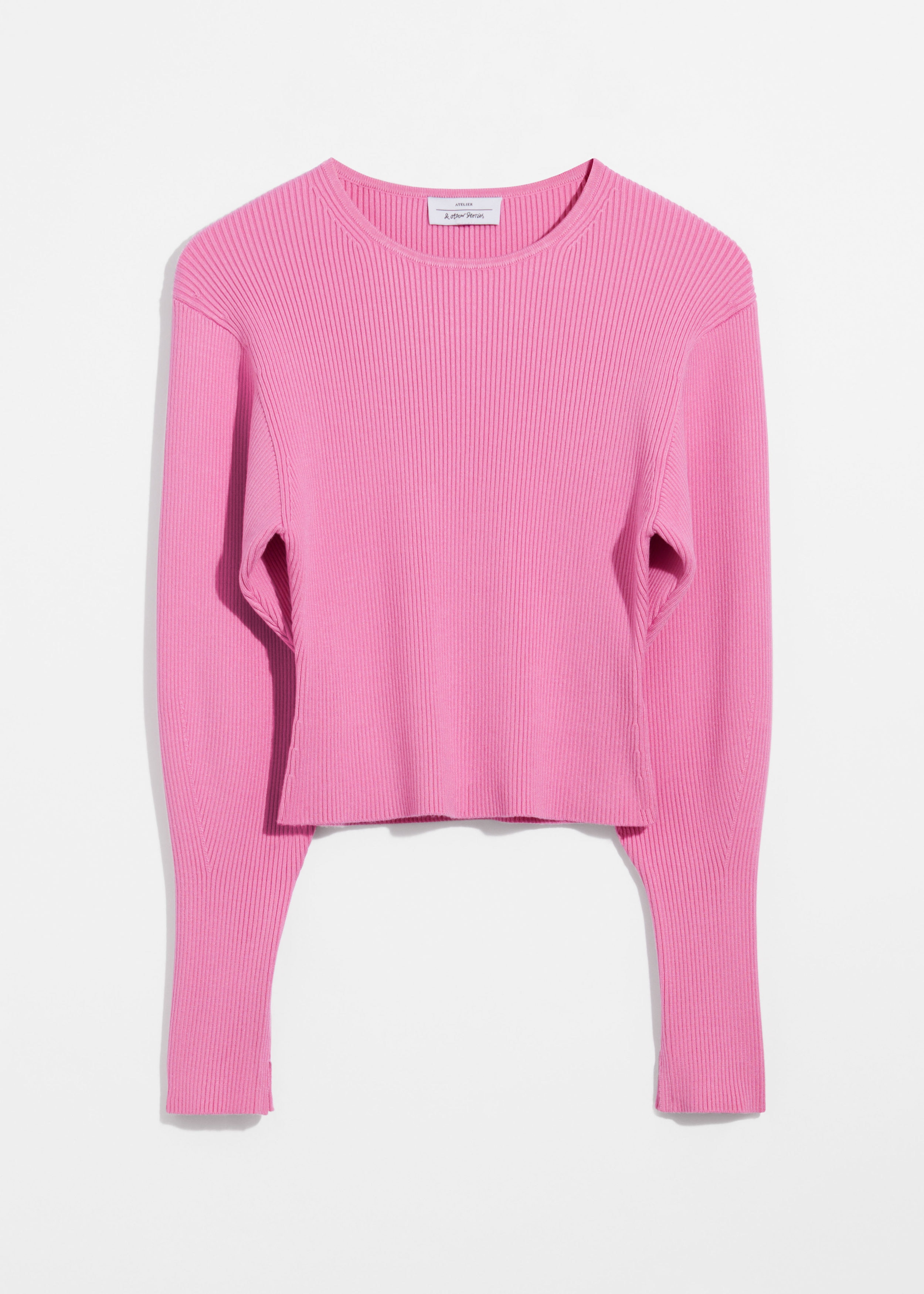 Rib-Knit Top - Pink - Long sleeve tops - & Other Stories US