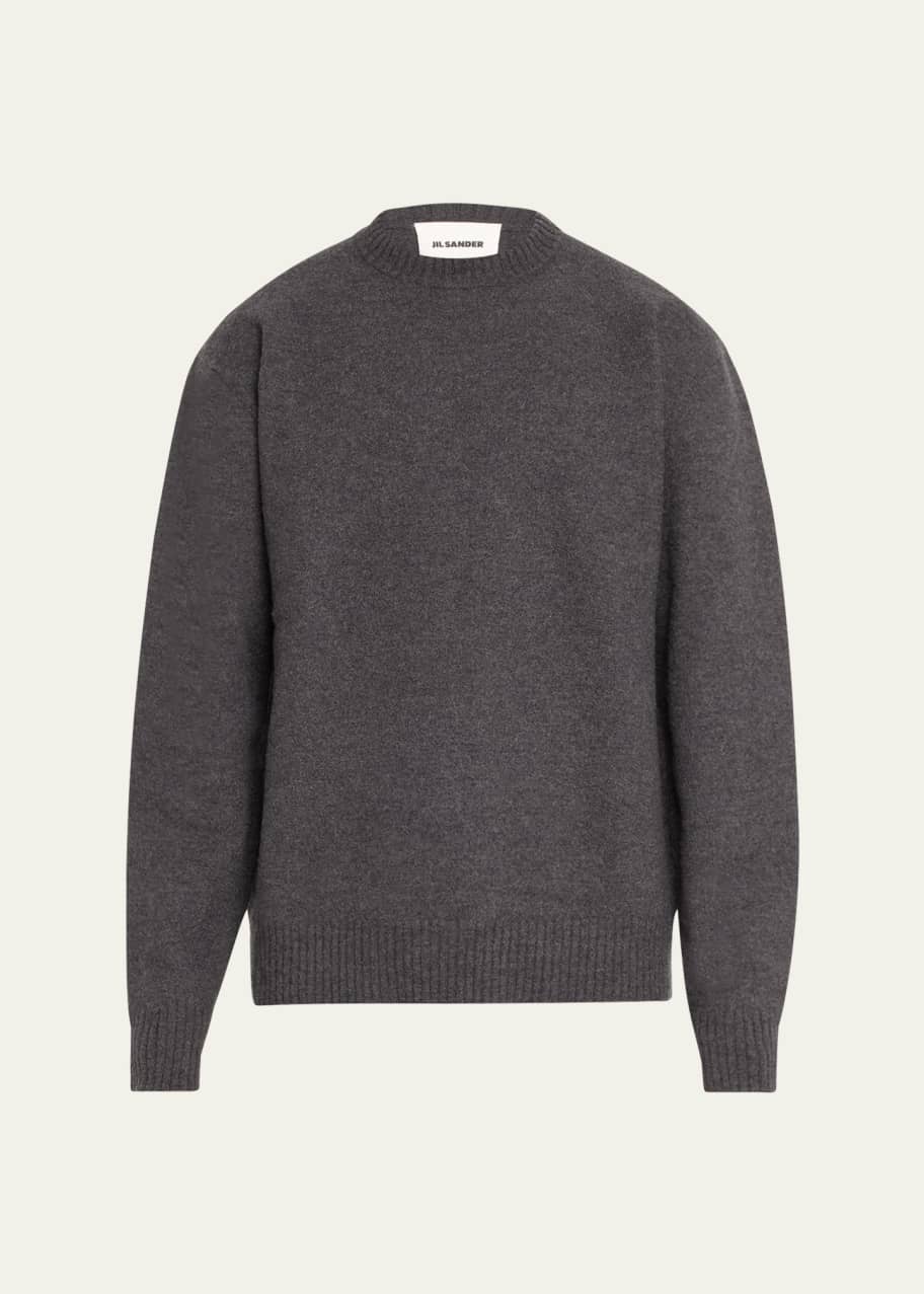 Jil Sander Men's Boiled Wool Crew Sweater - Bergdorf Goodman