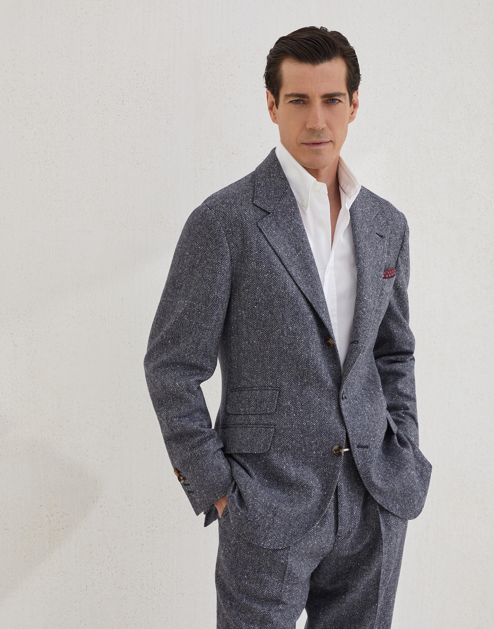 Deconstructed Cavallo blazer for Man in Navy Blue | Brunello Cucinelli