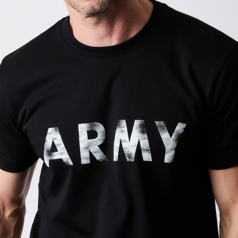 第19弾 VINTAGE LOGO ARMY Tシャツ ブラック×ホワイト – MINIMAL WARDROBE