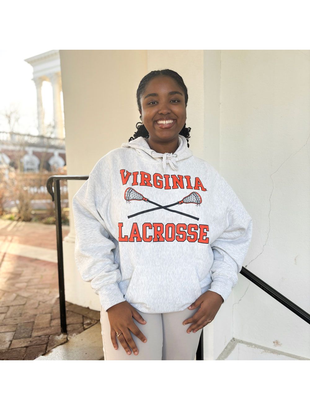 Reverse Weave Ash Gray Hooded Lacrosse Sweatshirt - Mincer's of