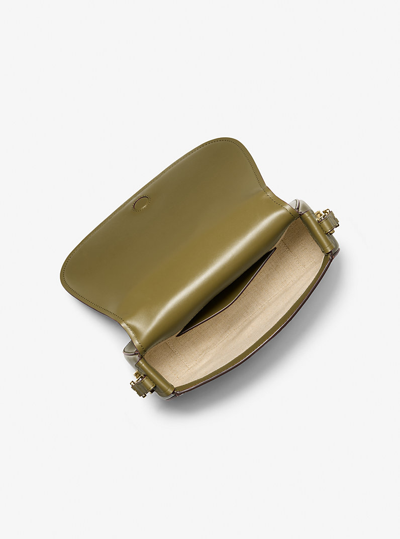 Lydia Medium Leather Crossbody Bag in SAFARI GREEN - Sale