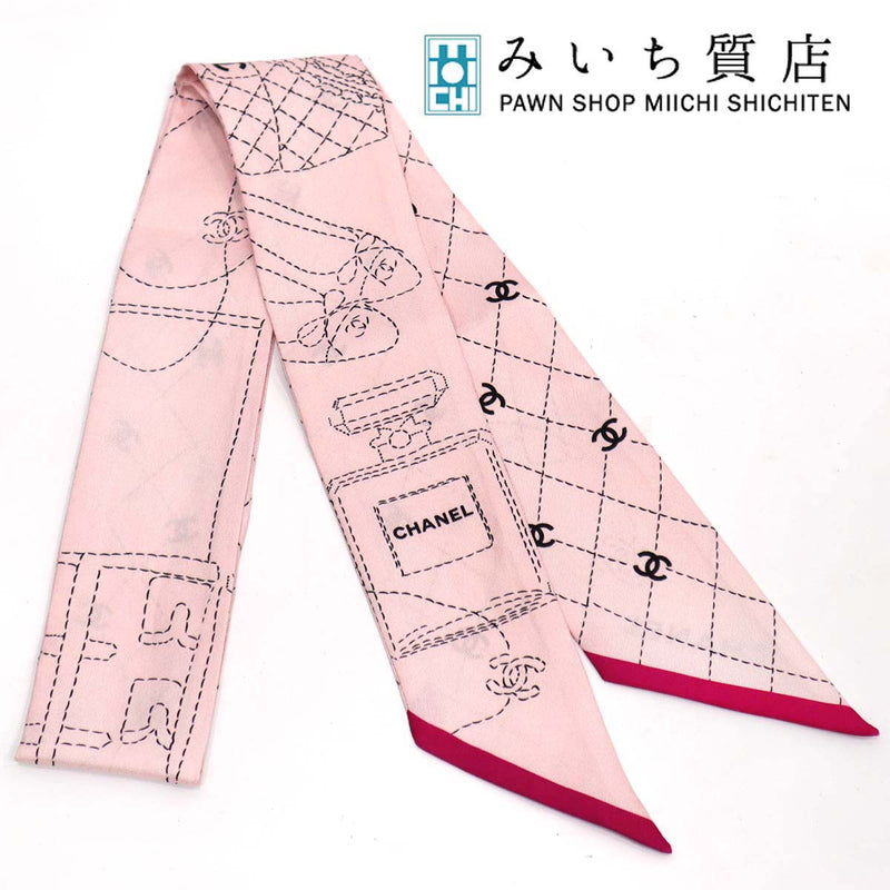 シャネル CHANEL ヘアバンド スカーフ ピンク AA8385 2022年 秋冬