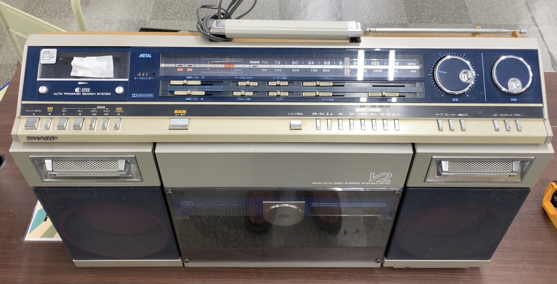 懐かしのレトロなラジカセ DUALPLAYステレオ SHARP VZ-V2 / #
