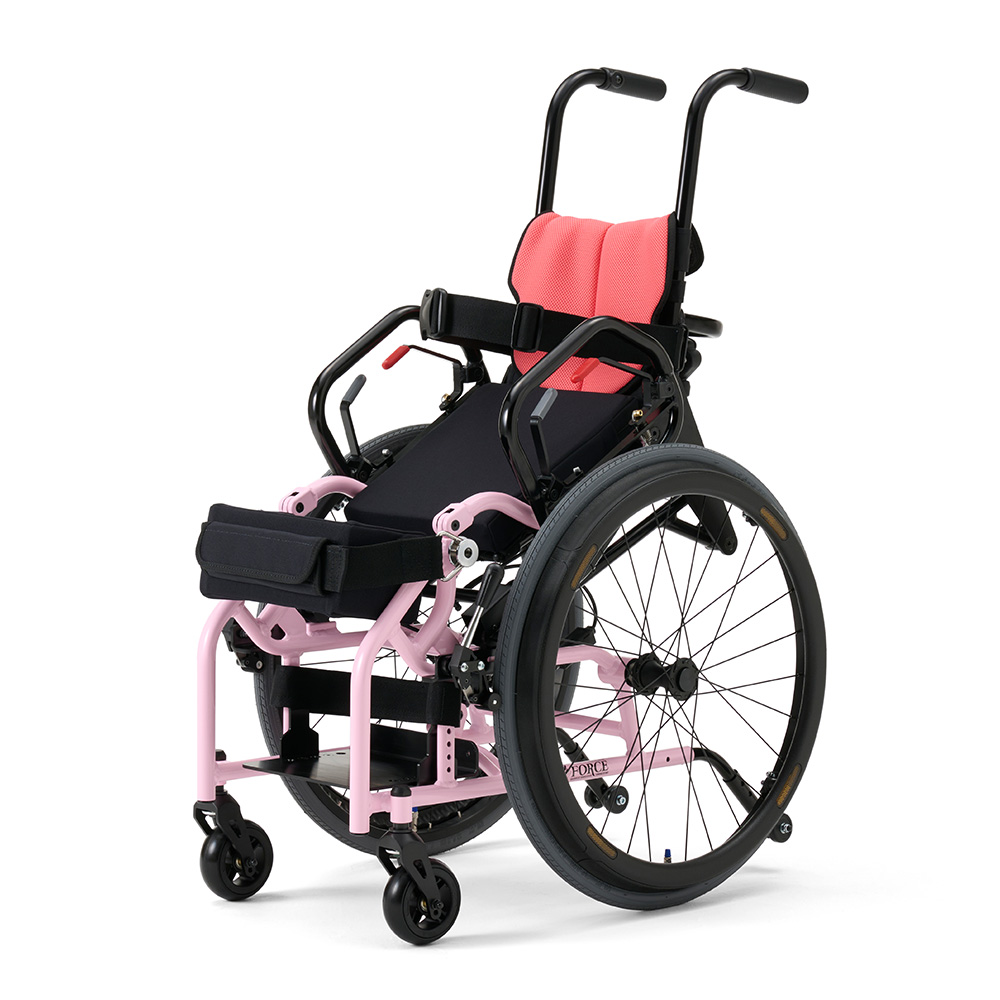 家虎 自走用車椅子 黒とピンク 子供用 ノーヴァ_ライズアクティブ