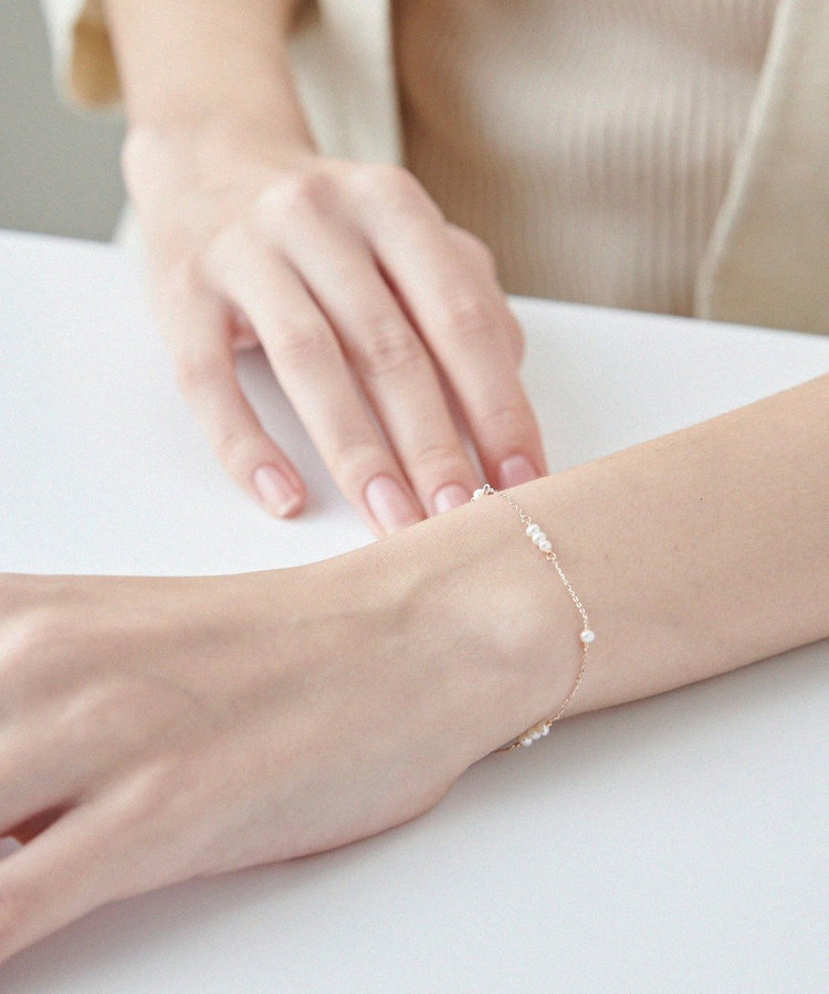 レイヤード] K10MPG パール ステーション ブレスレット（750476