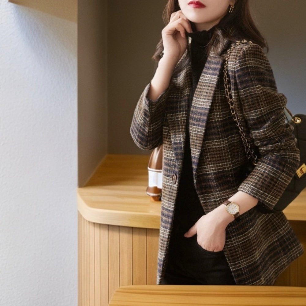 チェック柄テーラードジャケット｜オフィスカジュアル レディース 通販