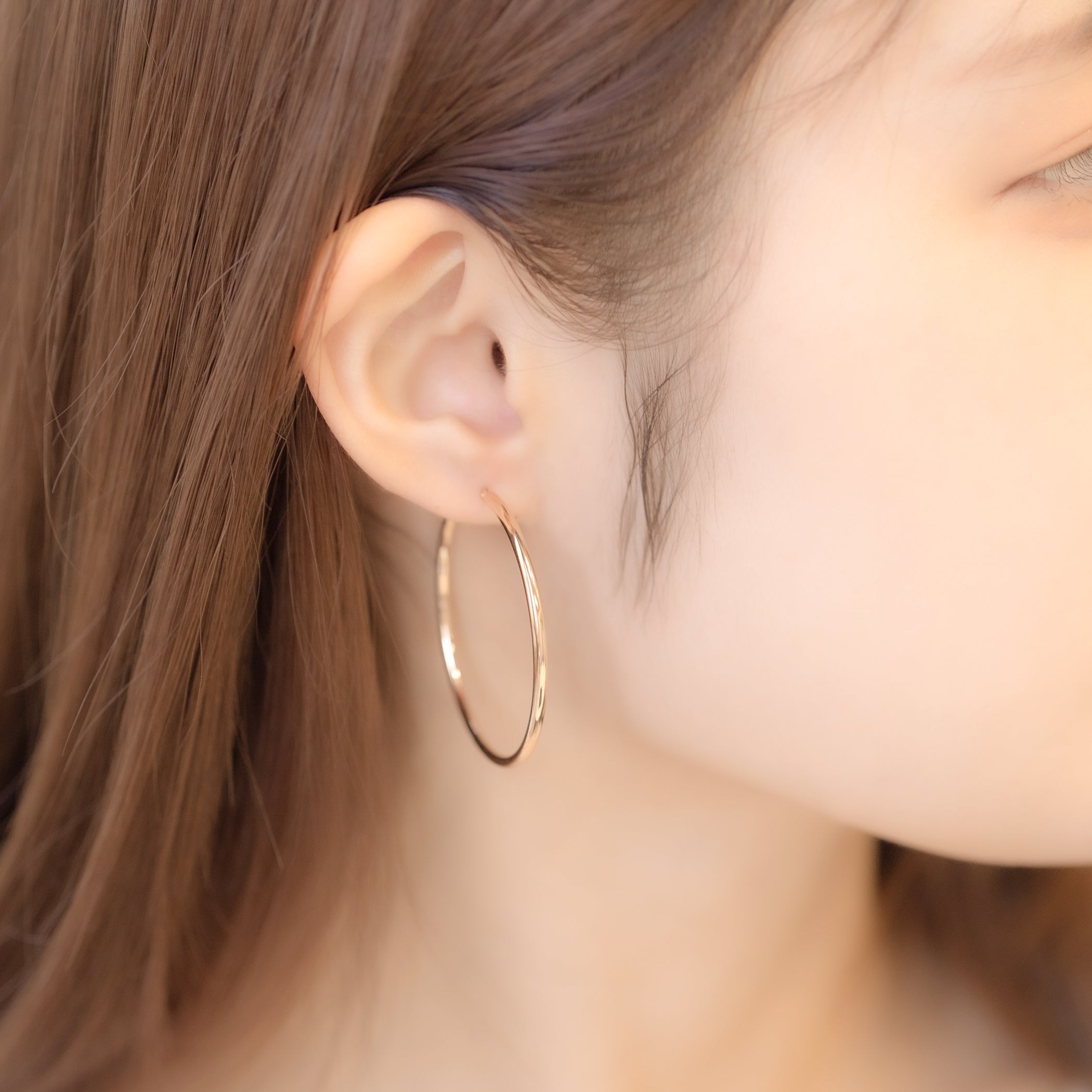 K10 イエローゴールド フープ ピアス（40mm） – Milluflora | ミル