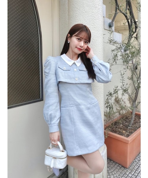 ツイードドッキングミニワンピース｜ダズリンの通販｜&mall（アンド