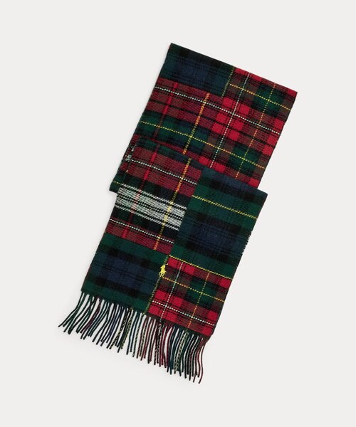 パッチワーク チェック ウールブレンド マフラー｜ポロ ラルフ