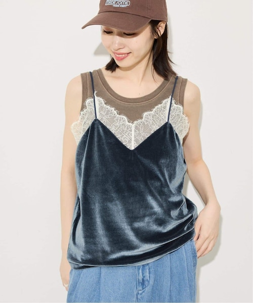 追加》miller/ミラー SLOBE別注 ベロアレースミャミソール｜フォー