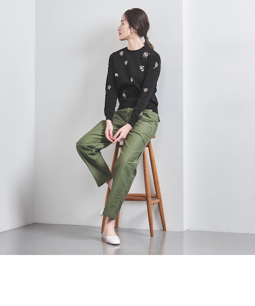 フラワー ビジュー ロングスリーブ ニット｜ユナイテッドアローズ