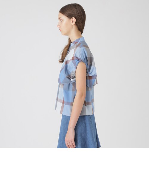 接触冷感】【吸水速乾】クレストブリッジチェッククールドライブラウス