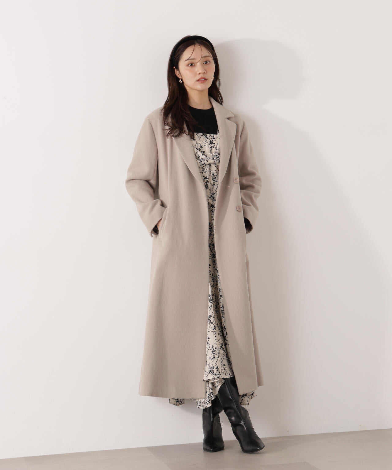 フロントリボン花柄ドッキングワンピース | PROPORTION BODY DRESSING