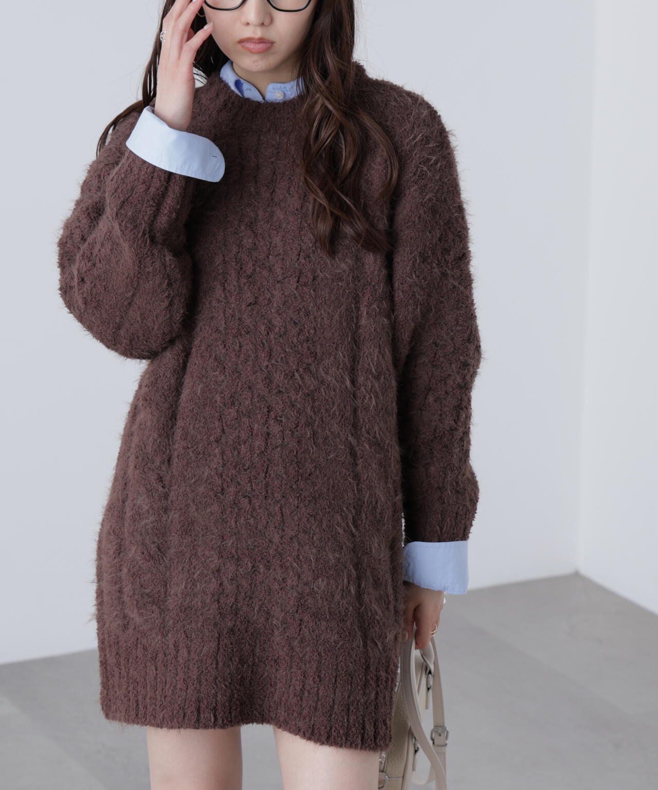 テディヤーンケーブル編みミニワンピース | FREE'S MART（フリーズ