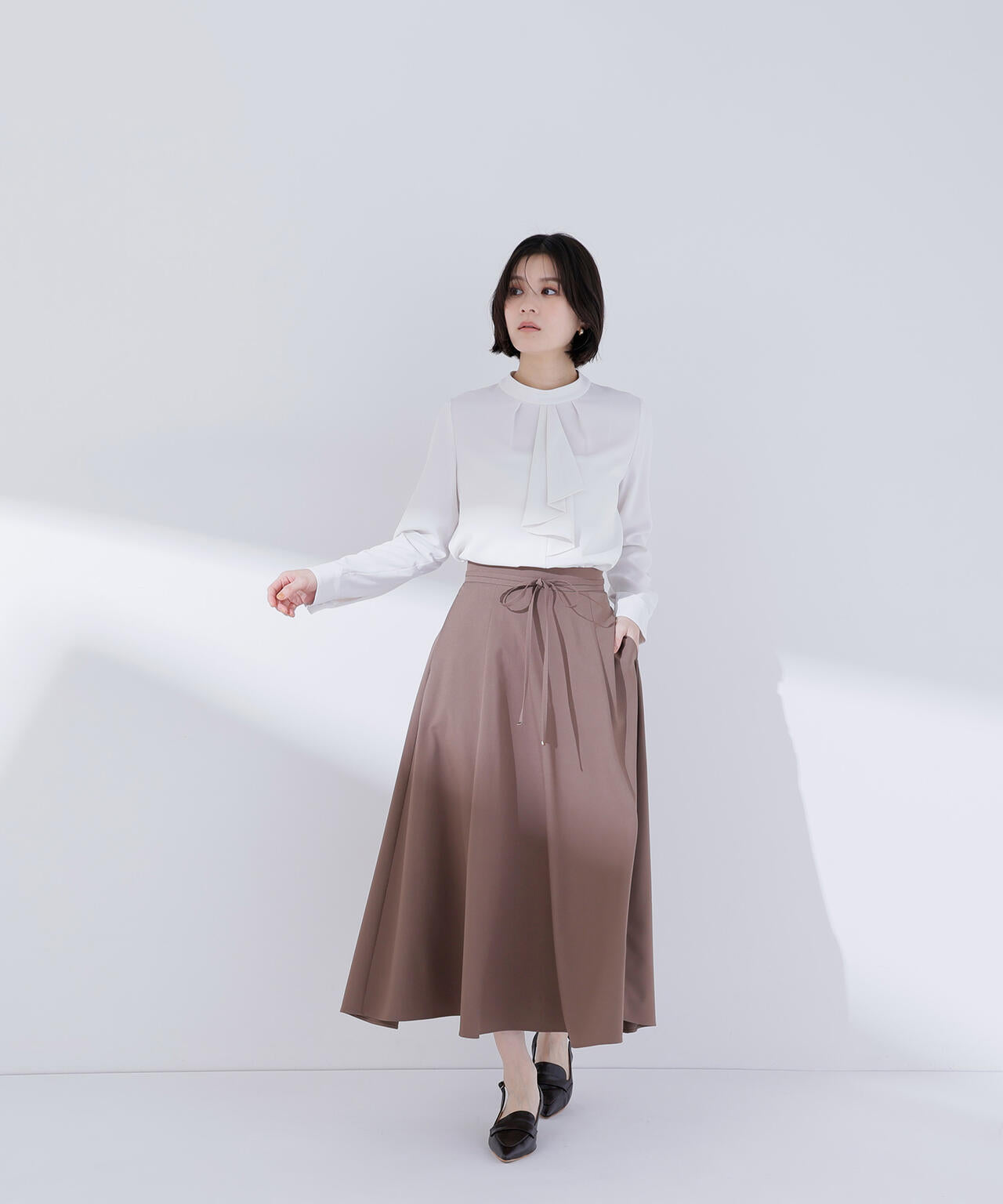 ナローリボンフレアスカート | NATURAL BEAUTY BASIC（ナチュラル