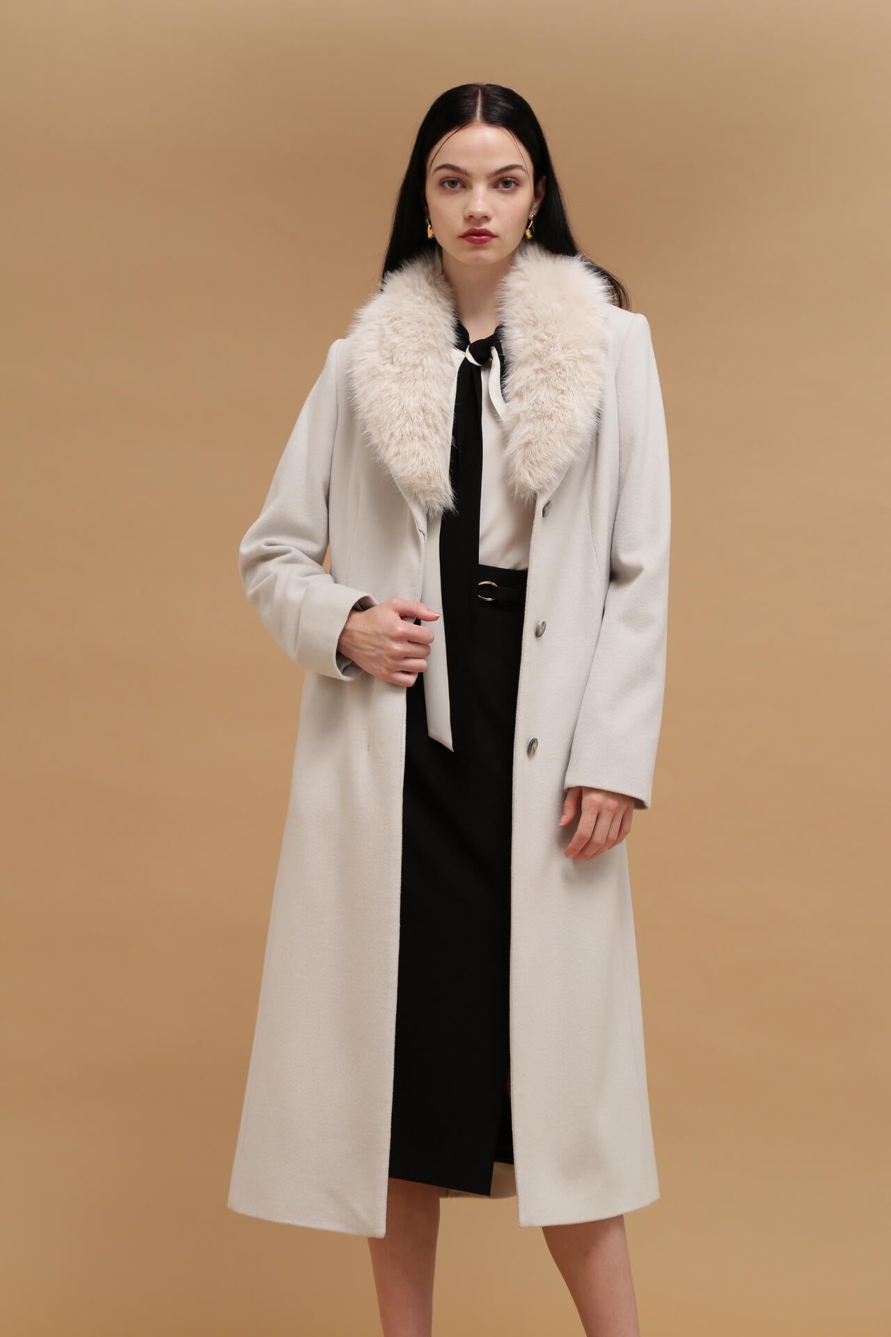 カシミヤ混ベルテッドコート | PINKY&DIANNE（ピンキー&ダイアン