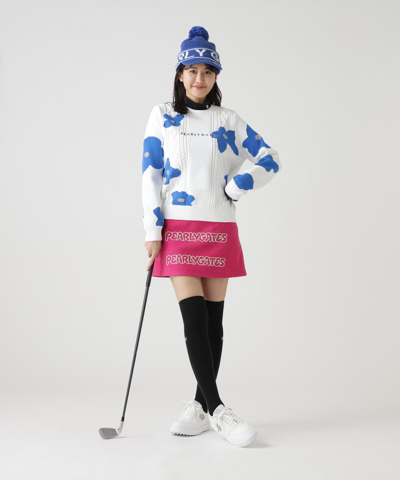 アラン柄×インターシャ クルーネックニットプルオーバー ＜ランダム