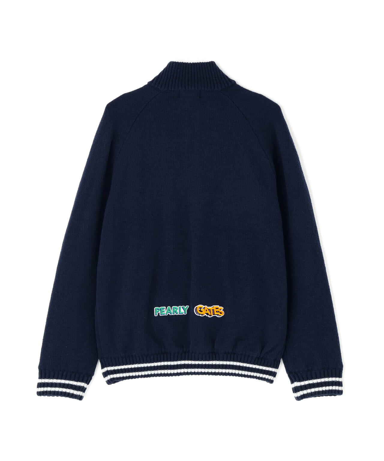 7G部分ジャガード×ストレッチ裏地フルジップニットブルゾン | PEARLY