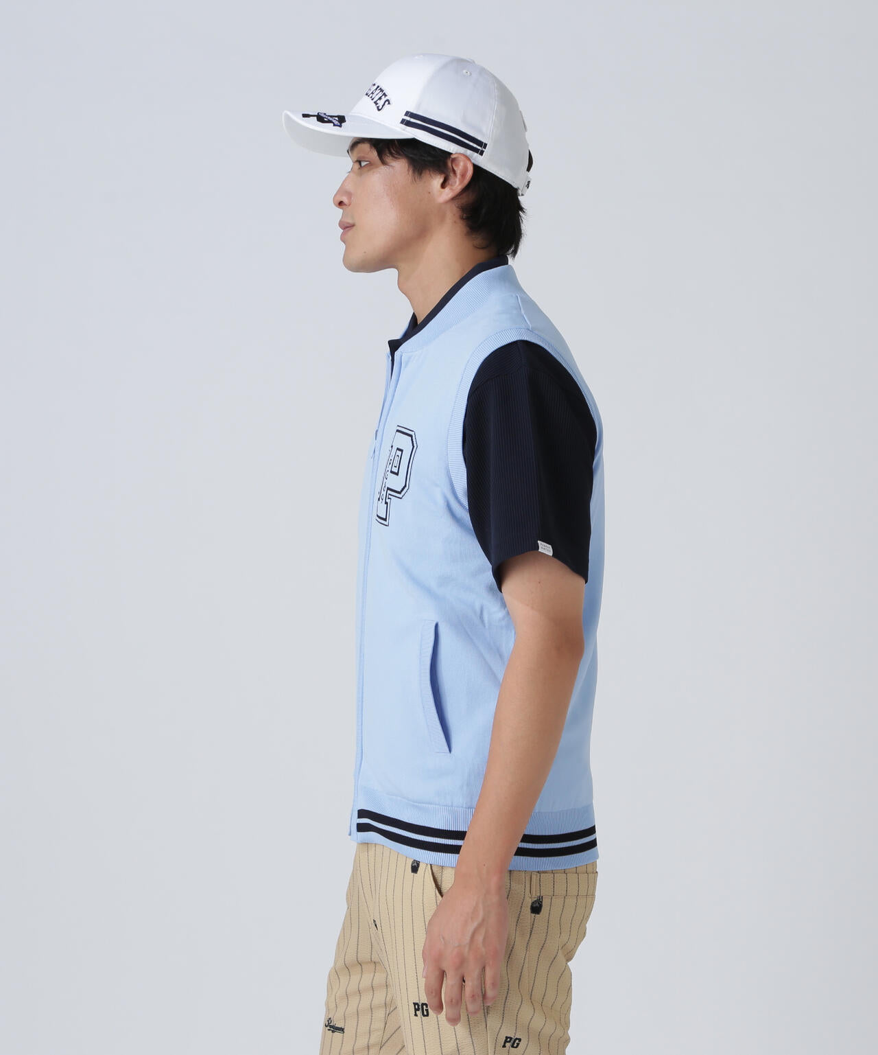 ジャガードリバーシブル フルジップニットベスト | PEARLY GATES