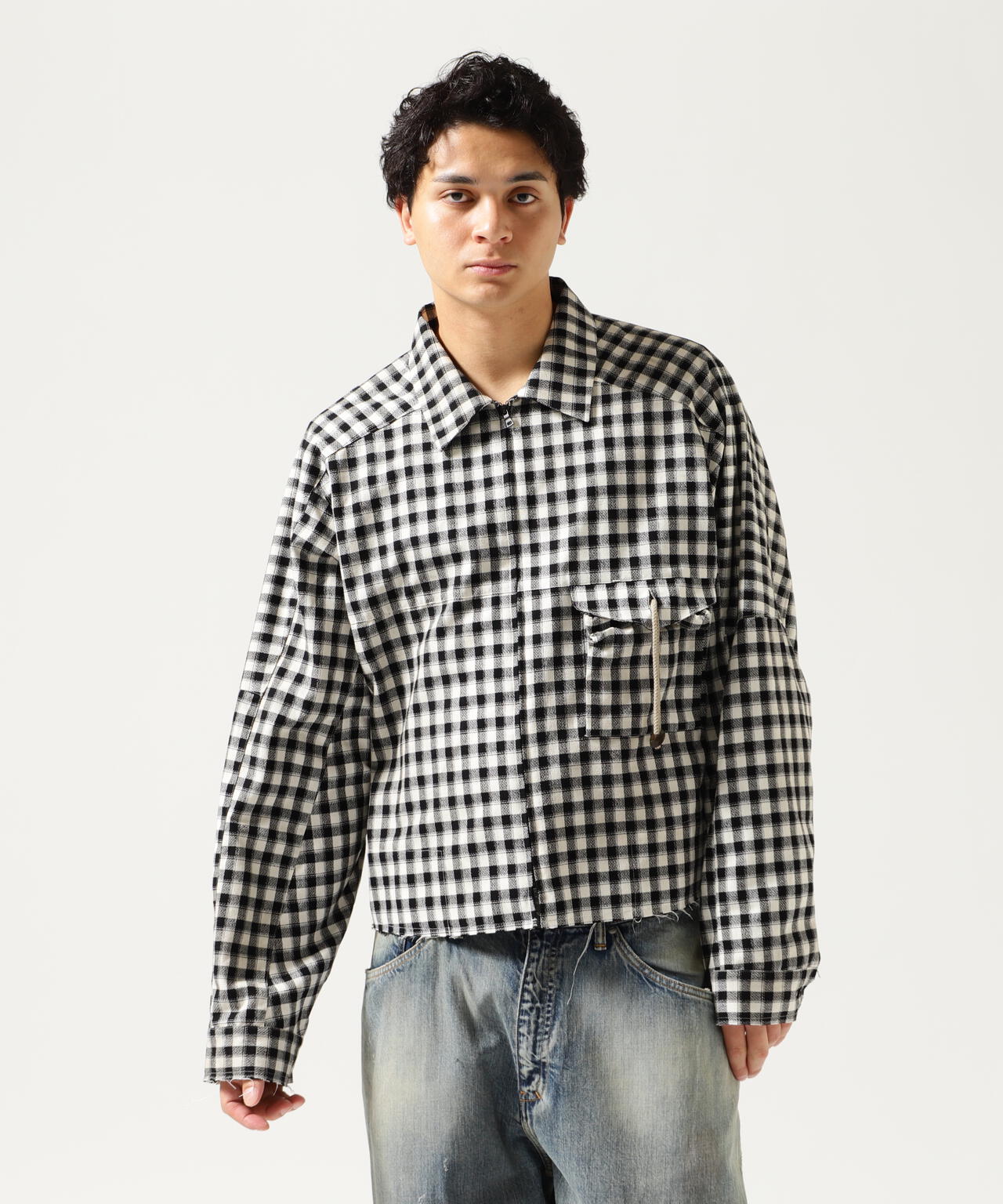 ANCELLM/アンセルム/C/R CHECK SHORT ZIPUP SHIRT | GARDEN（ガーデン