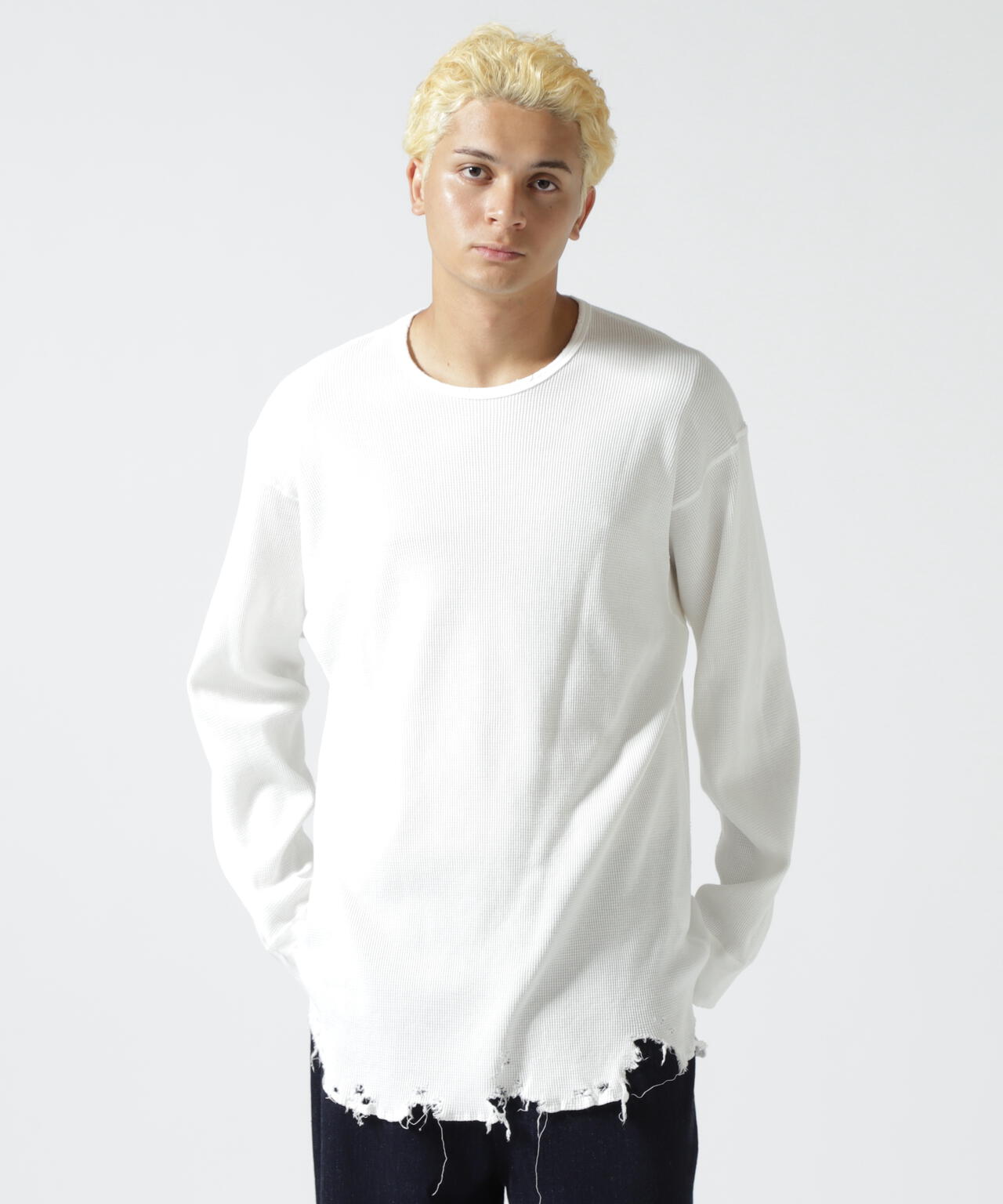 ANCELLM/アンセルム/DAMAGE WAFFLE CREW LS T | GARDEN（ガーデン