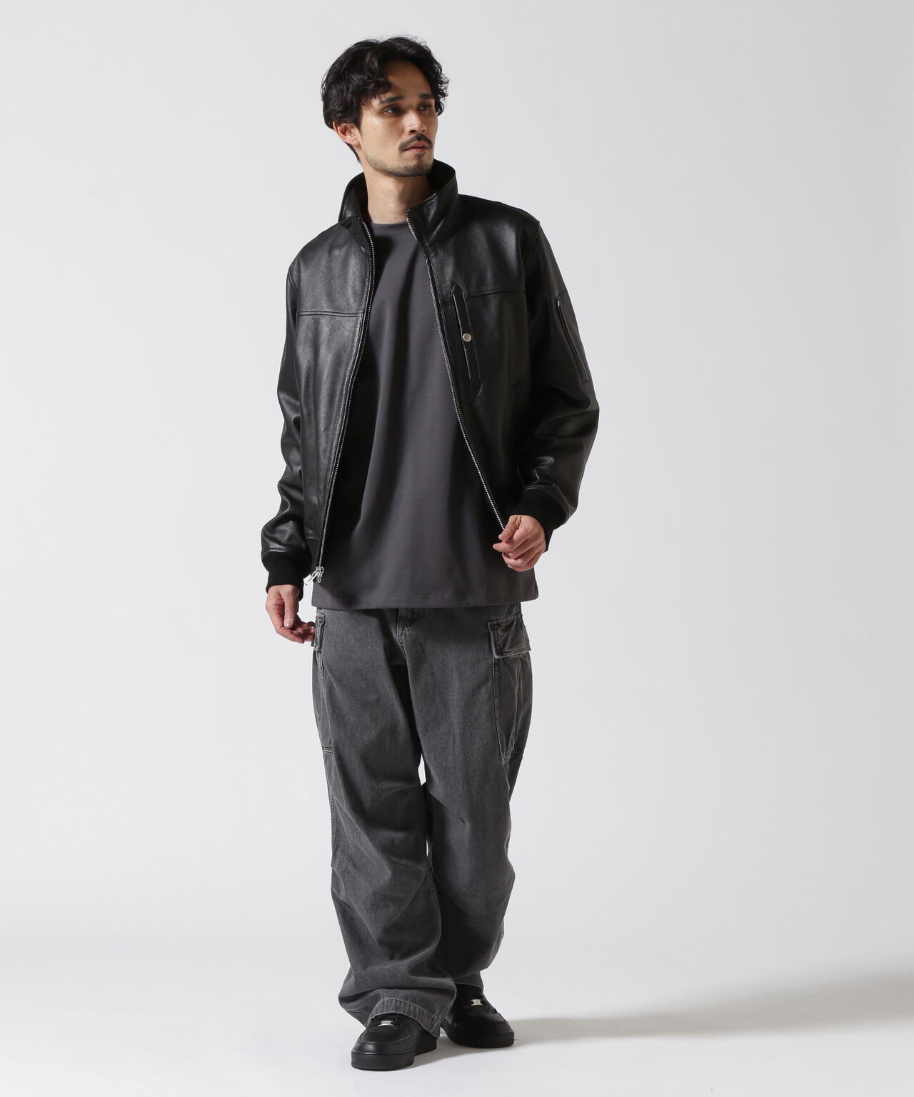 STAND LEATHER MA-1 MOD JACKET / スタンド レザー MA-1 | AVIREX