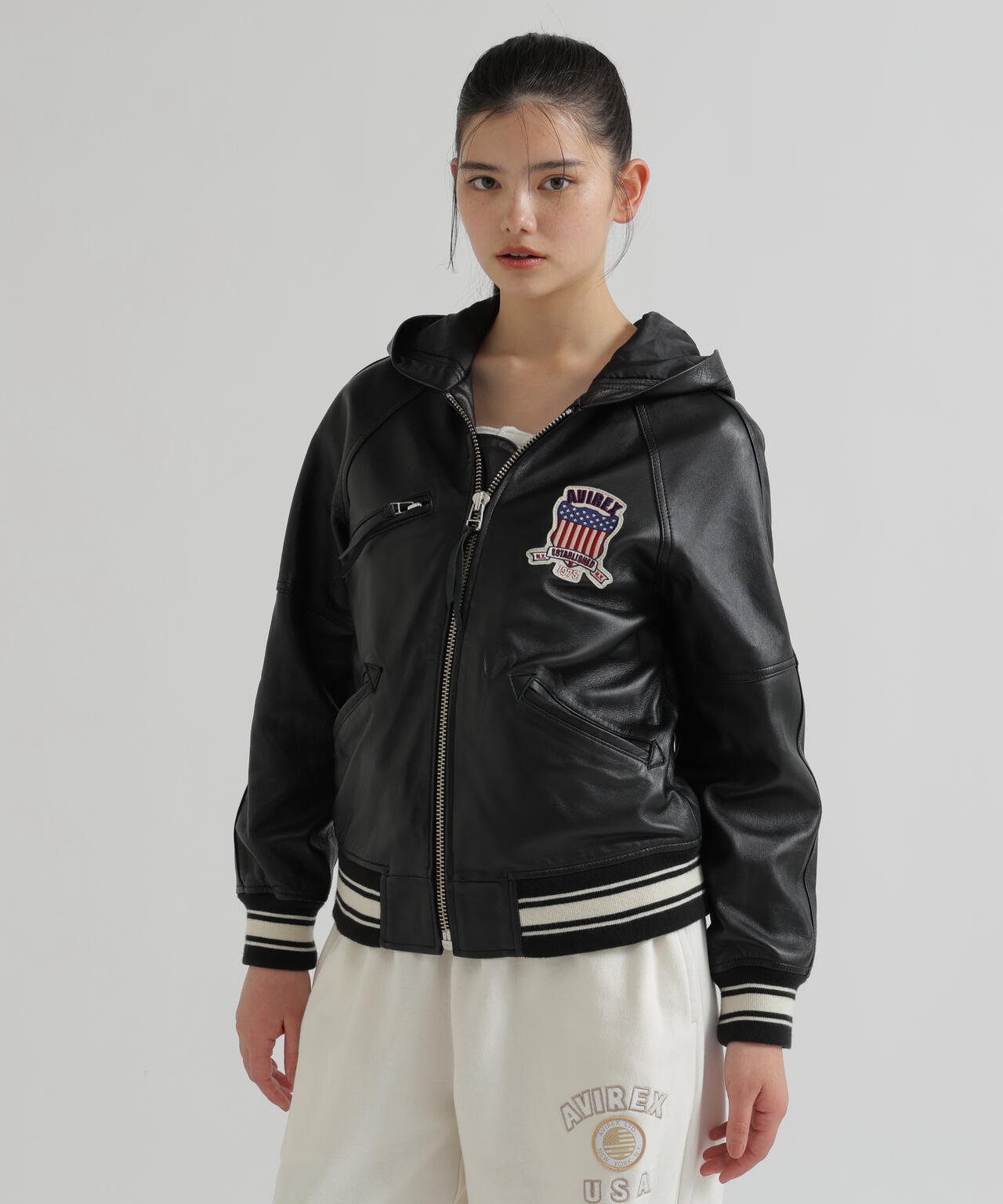 WOMAN》SIGNATURE HOODED LEATHER | AVIREX（アヴィレックス