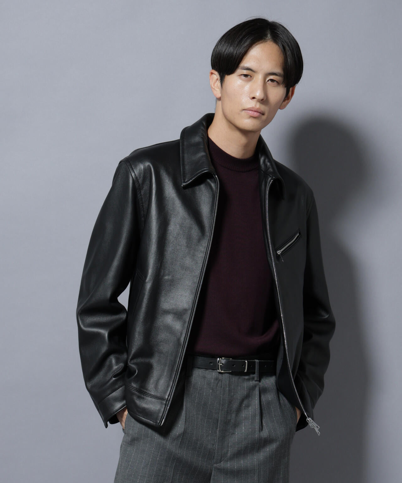 セオリー レザージャケット スタンドカラー ラムナッパレザー ラム