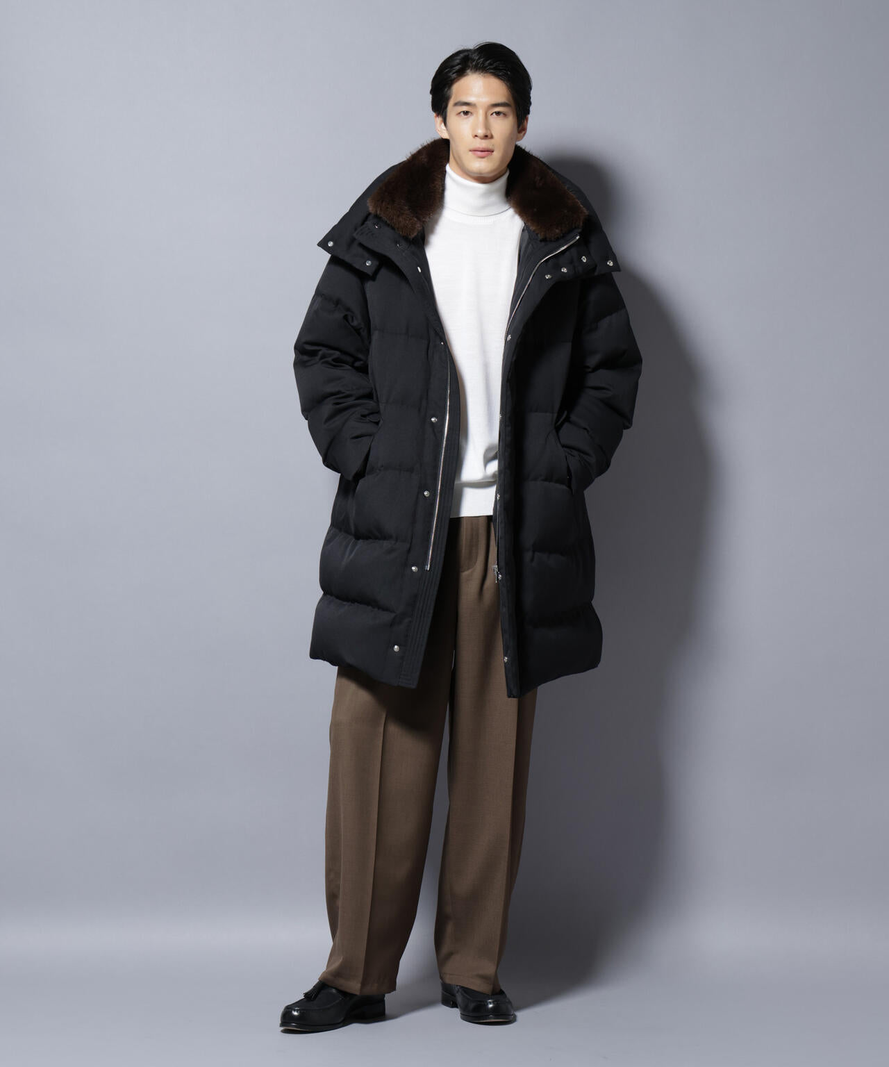 西川ダウン(R)」フェイクファーカラーサージロングダウン | NANO