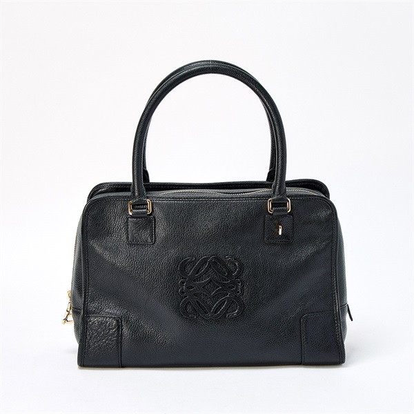 LOEWE アマソナ 36 ハンドバッグ ブラック ゴールド ゴードスキン