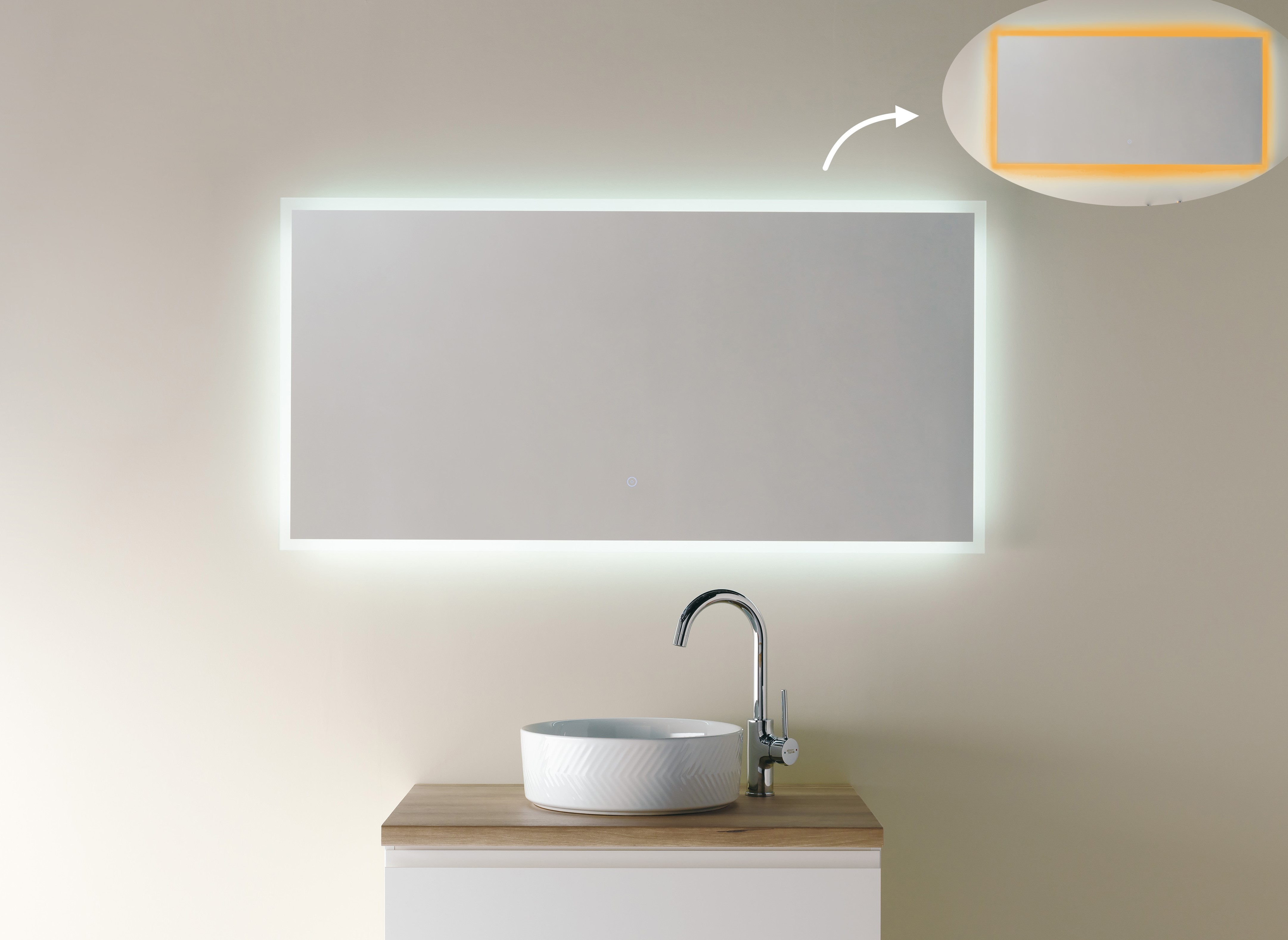 LEDミラー LM307｜おしゃれな洗面ボウル(洗面器)通販サイト mizunohana