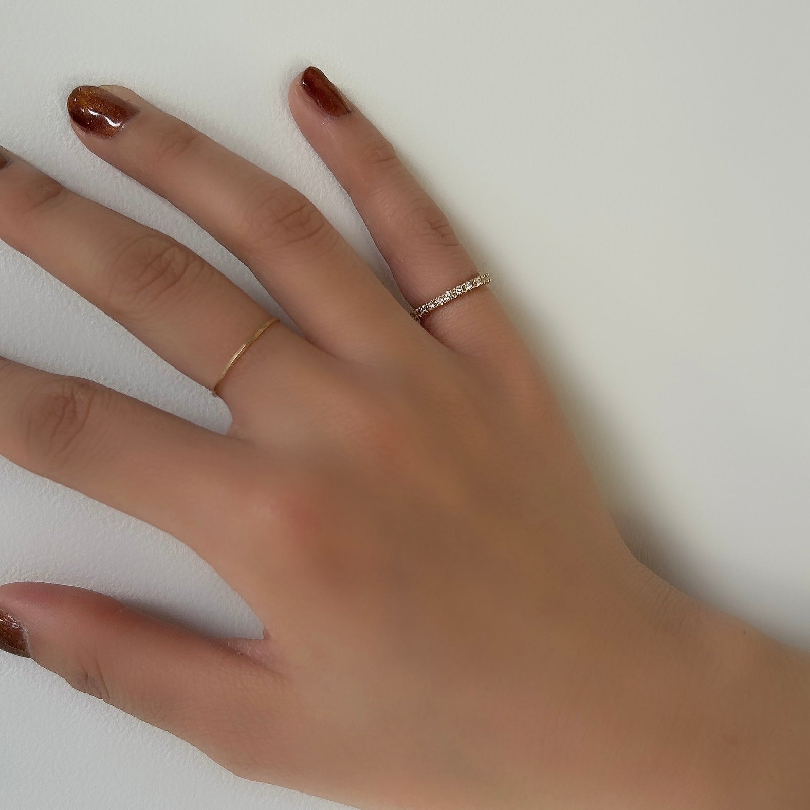 受注生産品】K18ダイヤモンドフルエタニティピンキーリング