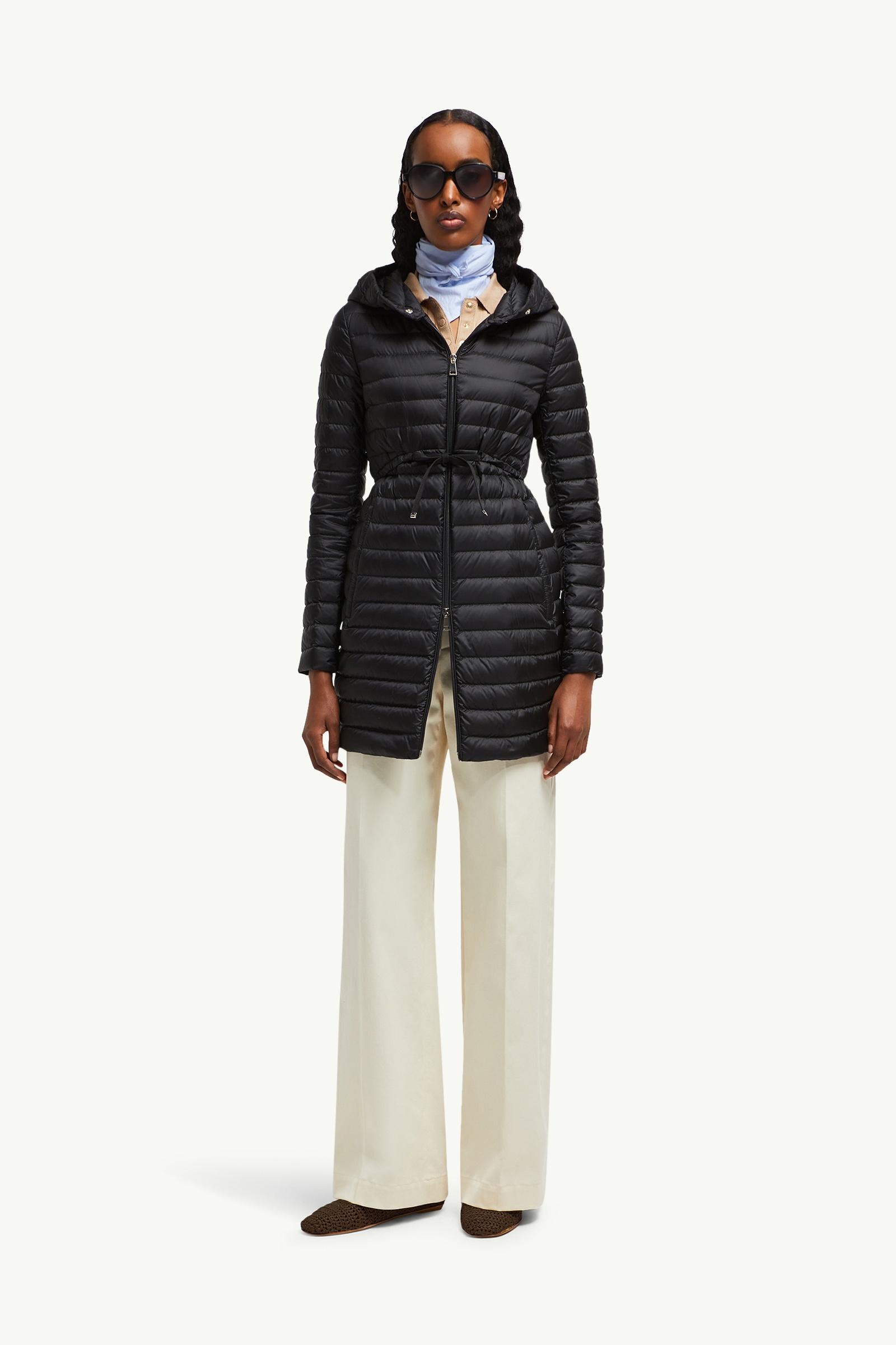 Black Barbel Hooded Fit & Flare Long Down Jacket - Long Jackets