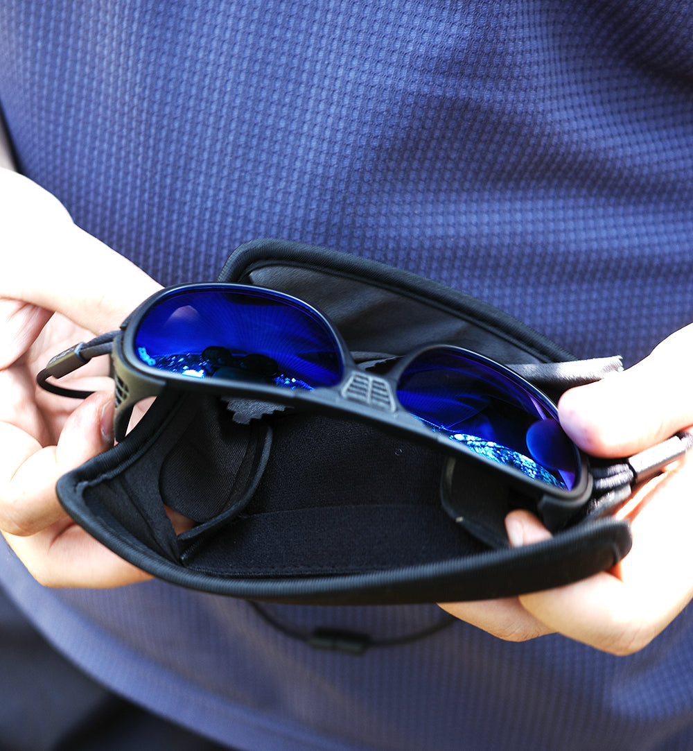 OMBRAZ LEGGERO Armless Sunglasses CHARCOAL BLUE LENS / オンブラズ