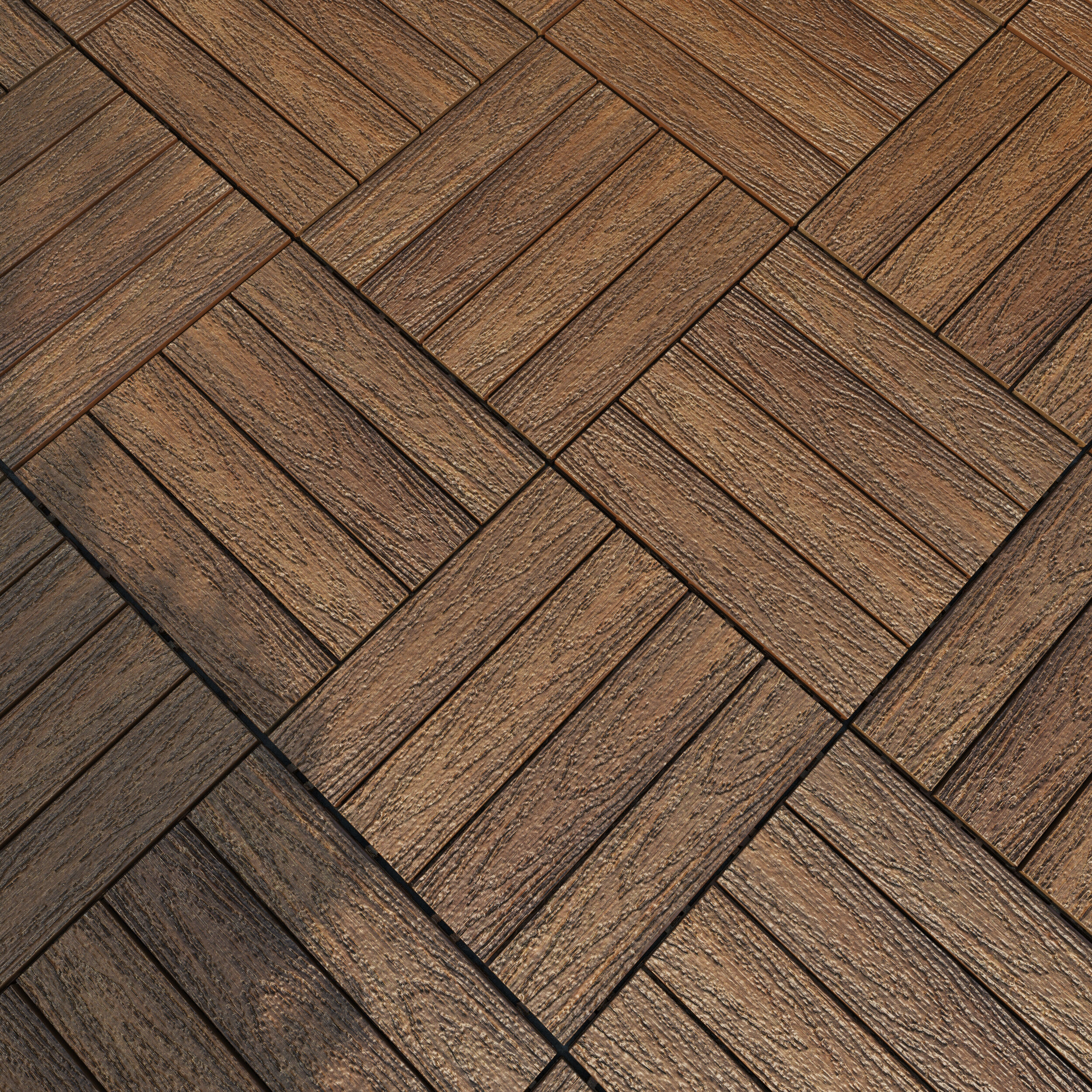 NewTechWood 12-in x 12-in 10 -Pack Peruvian Teak Prefinished