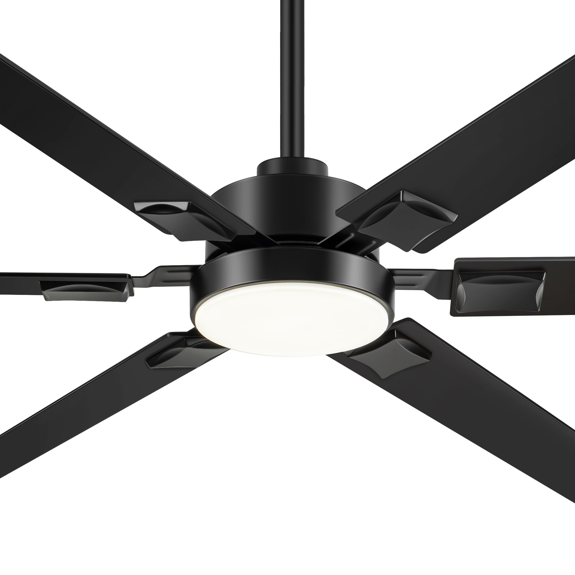 Breezary 72-in Matte Black Color-changing Integrated LED Indoor