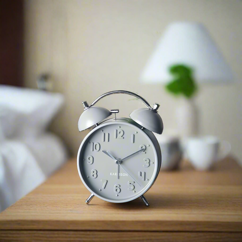Karlsson Iconic Alarm Clock - Matte Grey