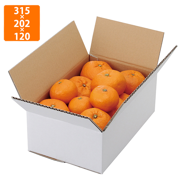 化粧箱】L-2232 A式みかん白無地 5kg 370×262×140mm (60枚入) | 包装