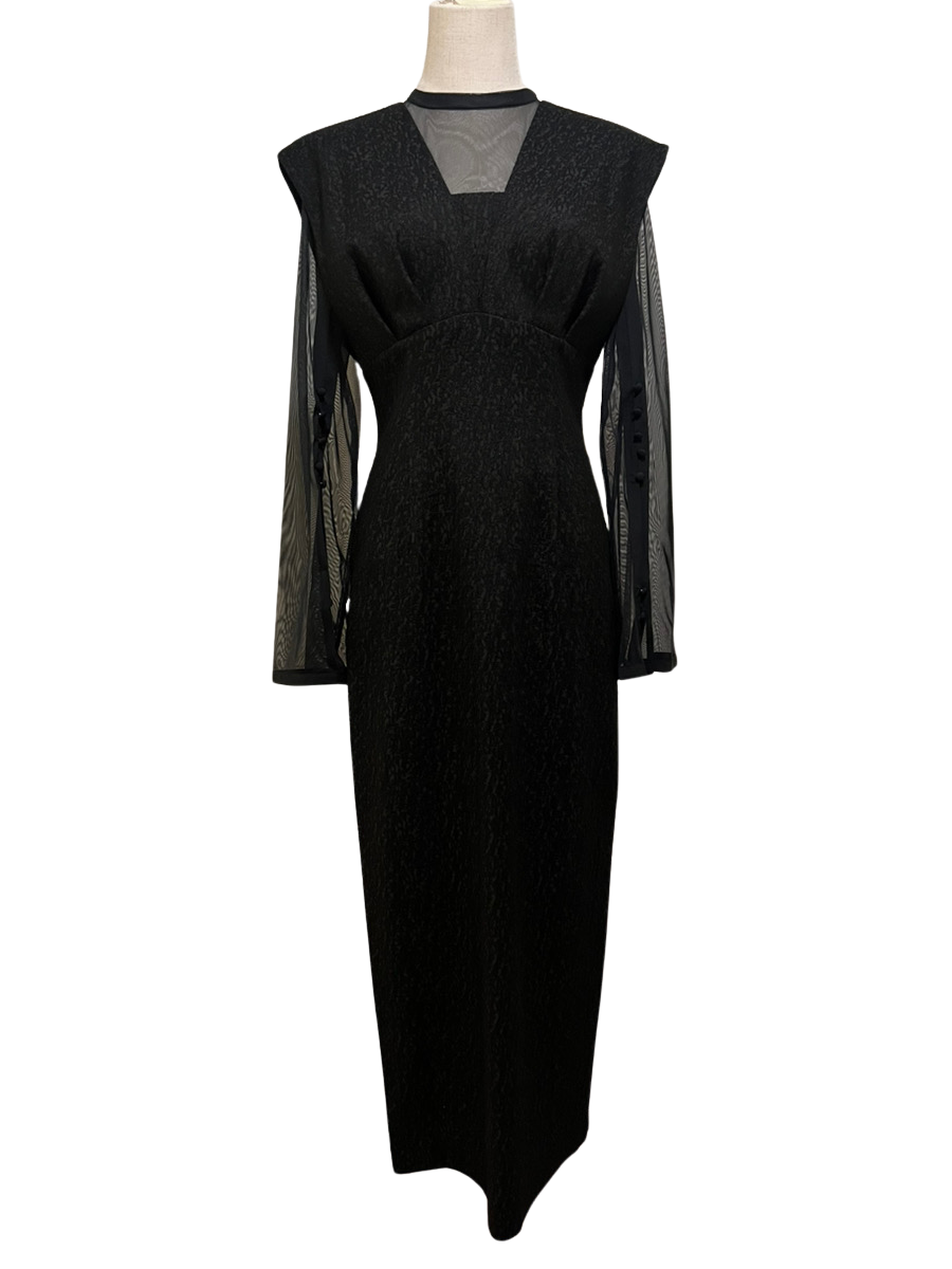 V line jacquard dress – ドレスル