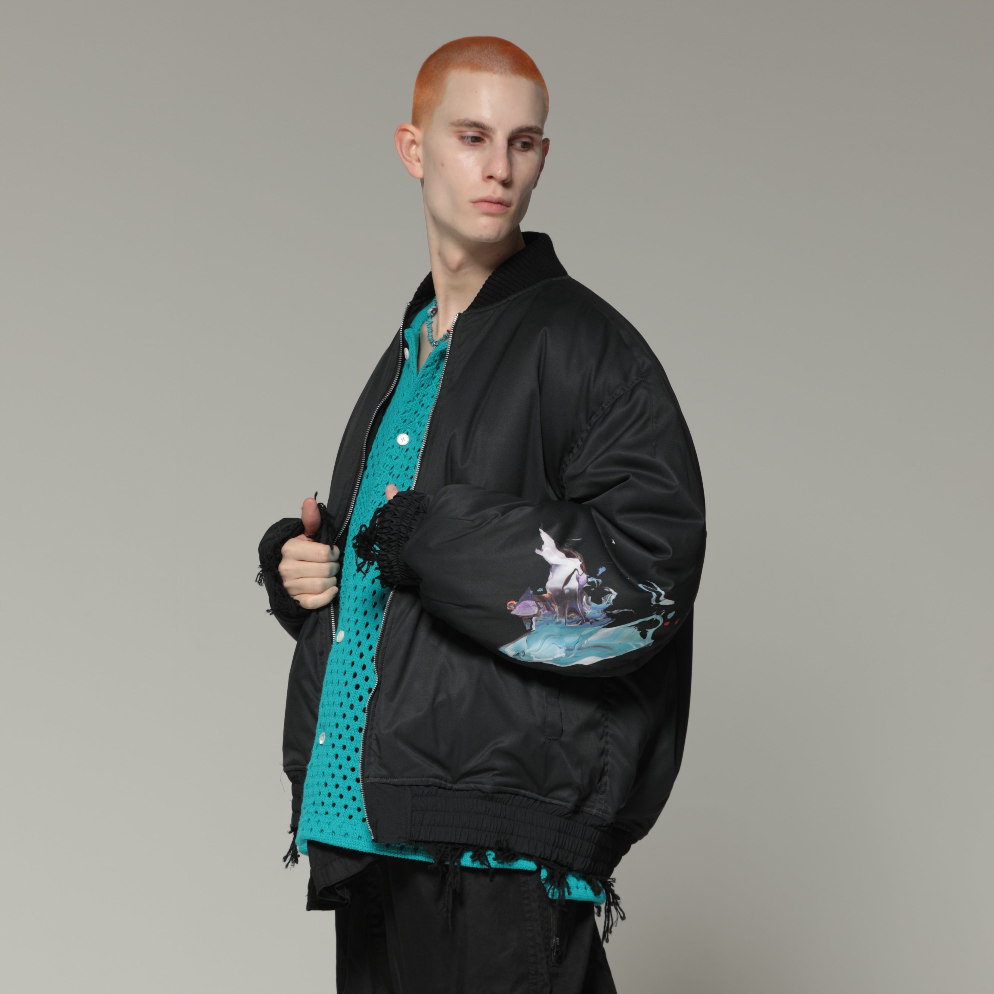 MUZE TURQUOISE LABEL × PETER RIVE - REVERSIBLE MA-1(BLACK