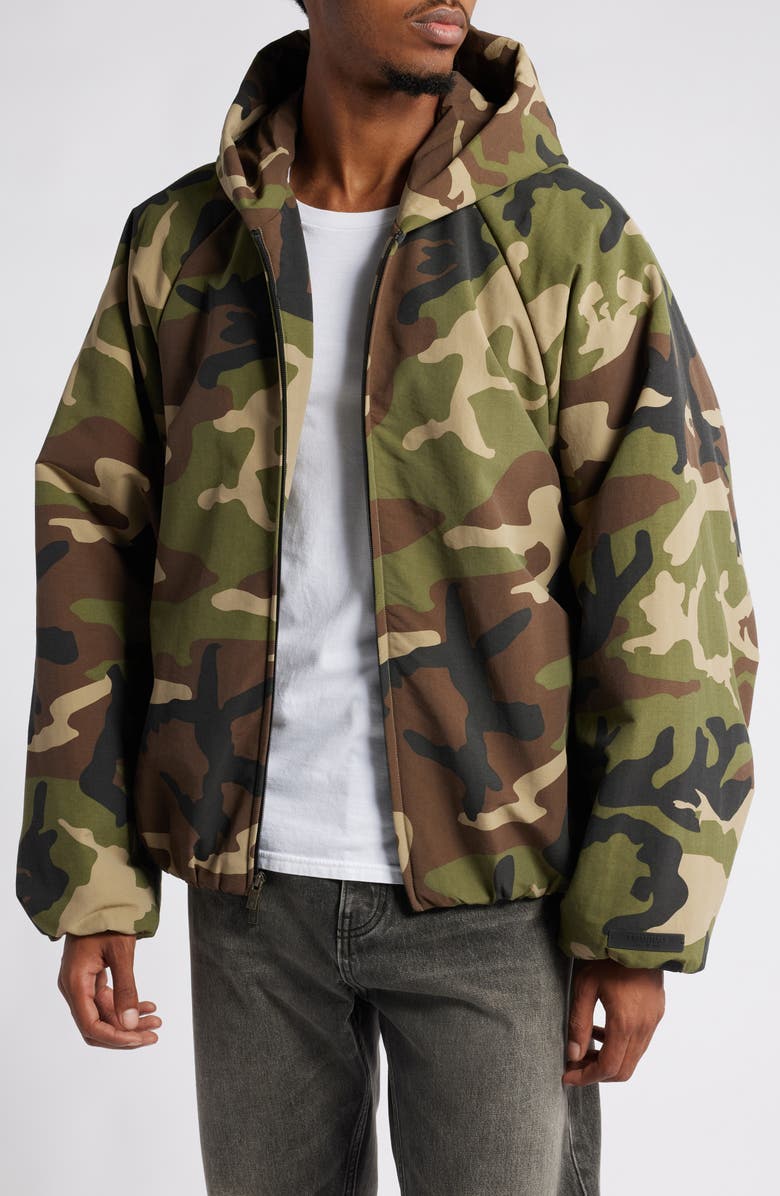 Fear of God Essentials Gender Inclusive Camo Print Hooded Jacket