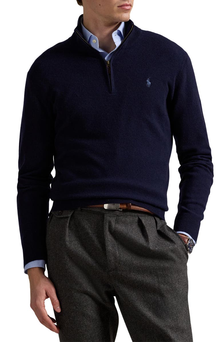 Polo Ralph Lauren Regular Fit Wool Quarter Zip Sweater | Nordstrom